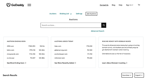 GoDaddy Auctions